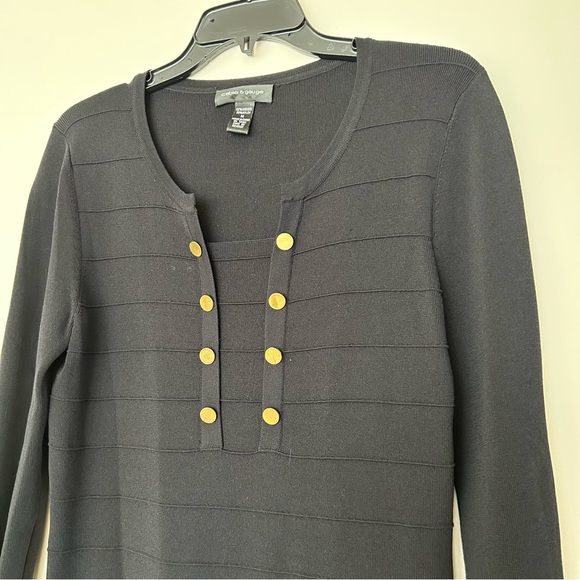 Cable & Gauge 3/4 Sleeve Sweater Top - Picture 2 of 8